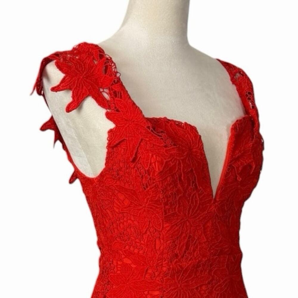 ASTR the Label Red Lace Daniela Mini Dress Size S Wedding Guest Cocktail Party - Picture 8 of 12